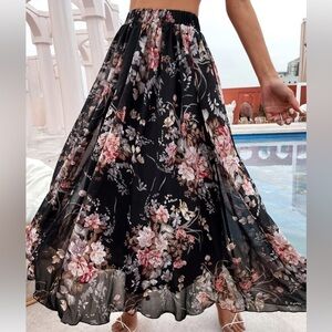Shein Floral Print Maxi Skirt (S)